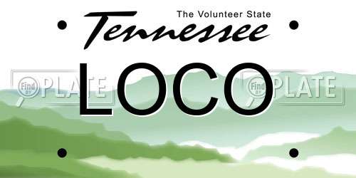 LOCO Tennessee License Plate