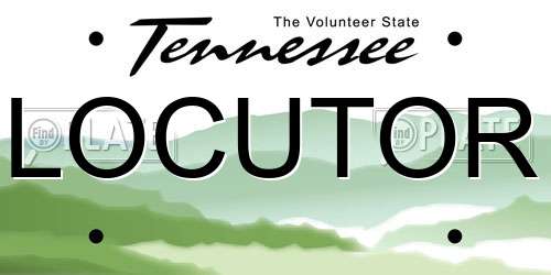 LOCUTOR Tennessee License Plate