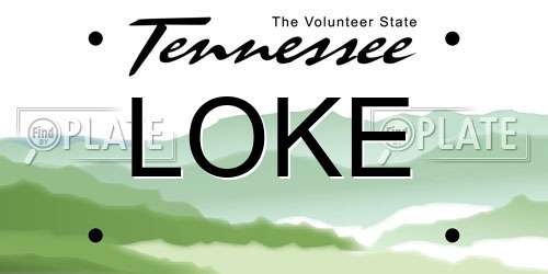 LOKE Tennessee License Plate
