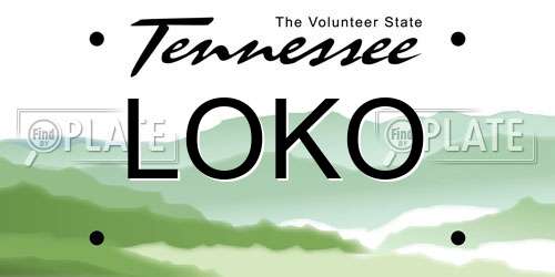 LOKO Tennessee License Plate