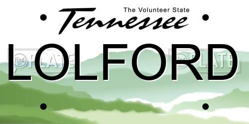LOLFORD Tennessee License Plate