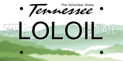 LOLOIL Tennessee License Plate