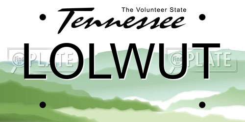 LOLWUT Tennessee License Plate