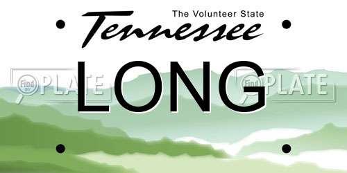 LONG Tennessee License Plate
