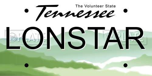 LONSTAR Tennessee License Plate