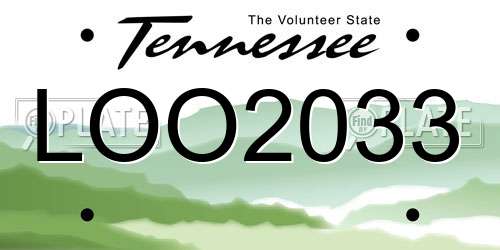 LOO2033 Tennessee License Plate