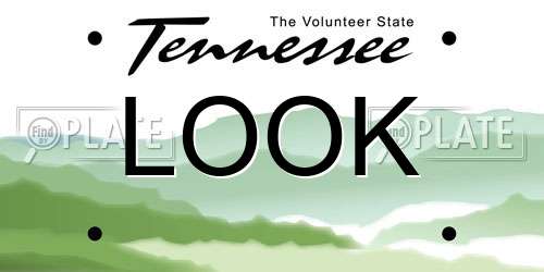 LOOK Tennessee License Plate