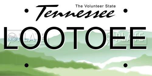 LOOTOEE Tennessee License Plate