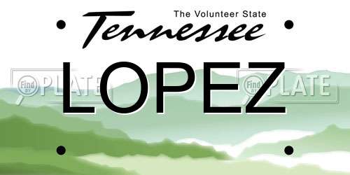 LOPEZ Tennessee License Plate