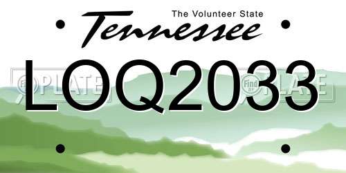 LOQ2033 Tennessee License Plate