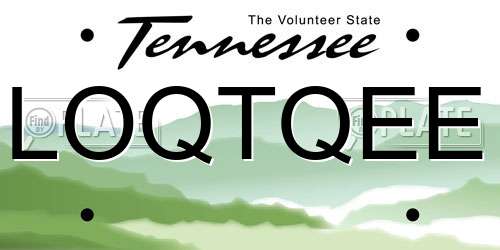 LOQTQEE Tennessee License Plate