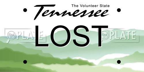 LOST Tennessee License Plate