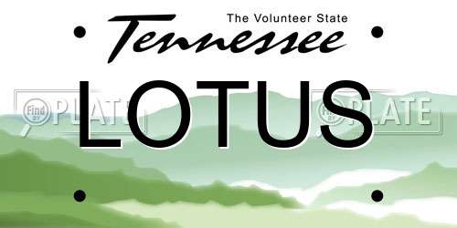 LOTUS Tennessee License Plate