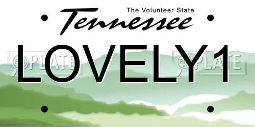 LOVELY1 Tennessee License Plate