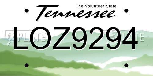 LOZ9294 Tennessee License Plate