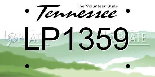 LP1359 Tennessee License Plate