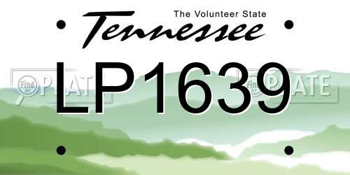 LP1639 Tennessee License Plate