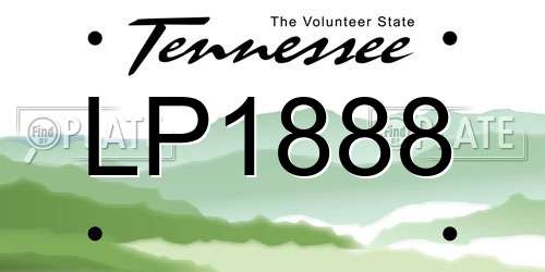 LP1888 Tennessee License Plate