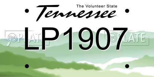 LP1907 Tennessee License Plate