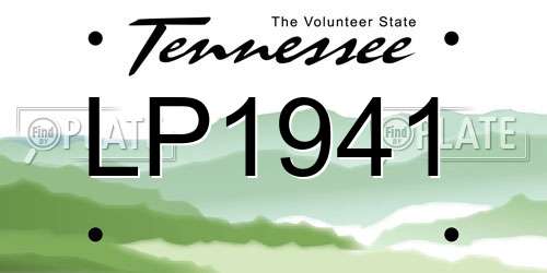 LP1941 Tennessee License Plate