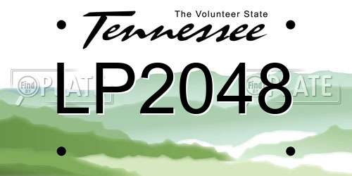 LP2048 Tennessee License Plate