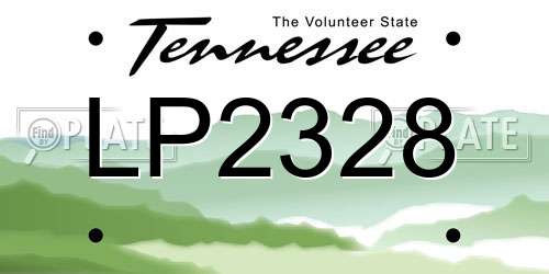 LP2328 Tennessee License Plate