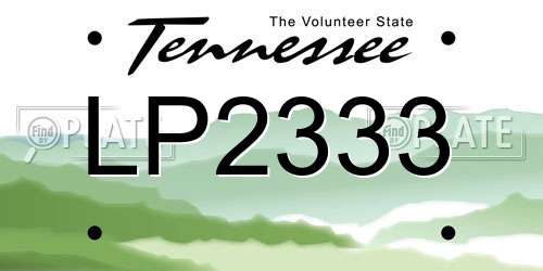 LP2333 Tennessee License Plate