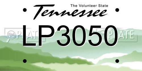 LP3050 Tennessee License Plate