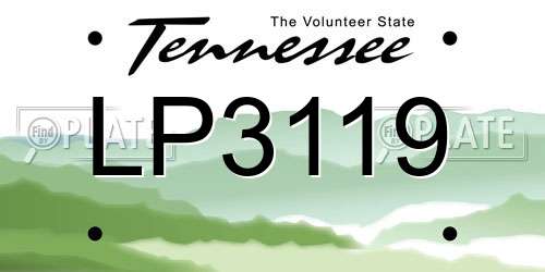 LP3119 Tennessee License Plate