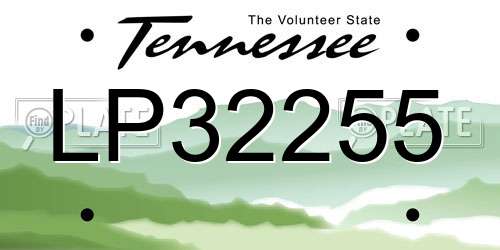 LP32255 Tennessee License Plate