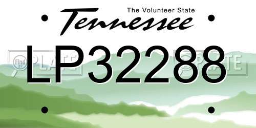 LP32288 Tennessee License Plate