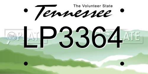 LP3364 Tennessee License Plate
