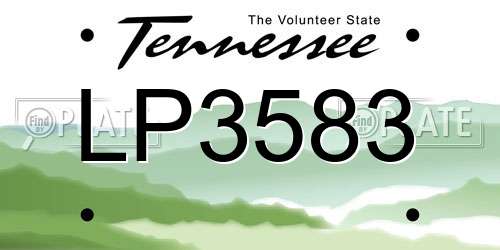 LP3583 Tennessee License Plate