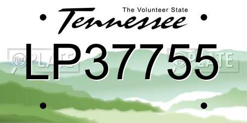 LP37755 Tennessee License Plate