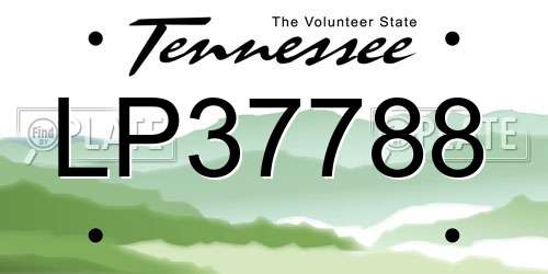 LP37788 Tennessee License Plate