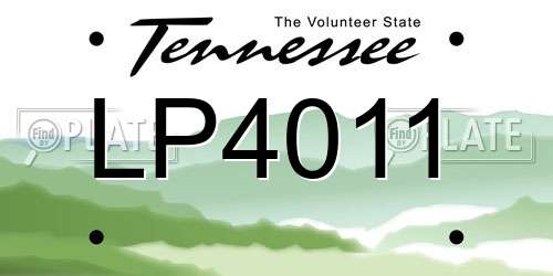 LP4011 Tennessee License Plate