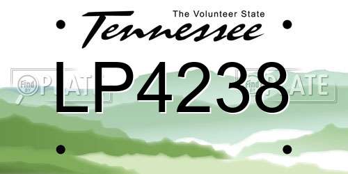 LP4238 Tennessee License Plate