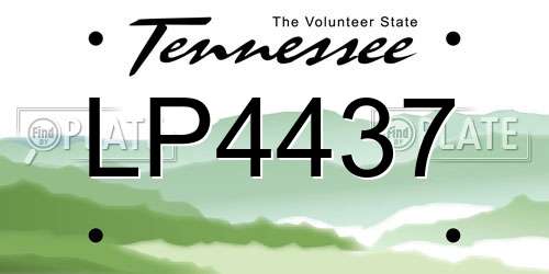 LP4437 Tennessee License Plate