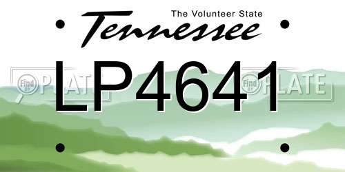 LP4641 Tennessee License Plate