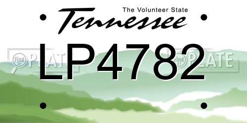 LP4782 Tennessee License Plate