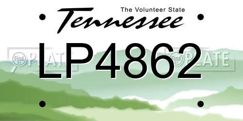 LP4862 Tennessee License Plate