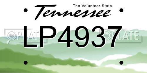 LP4937 Tennessee License Plate