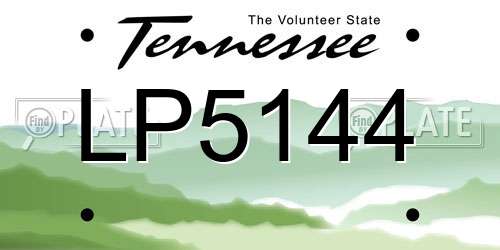LP5144 Tennessee License Plate