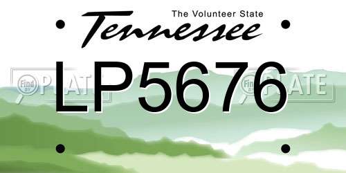 LP5676 Tennessee License Plate