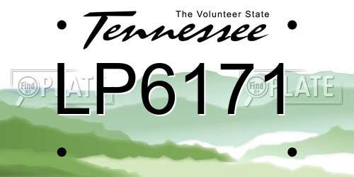 LP6171 Tennessee License Plate