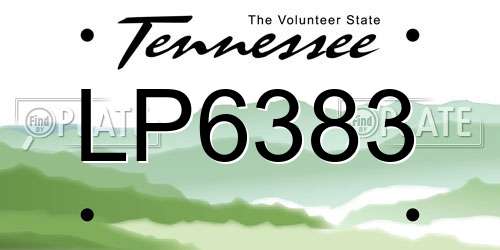 LP6383 Tennessee License Plate