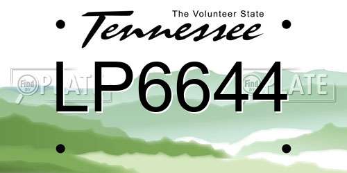 LP6644 Tennessee License Plate