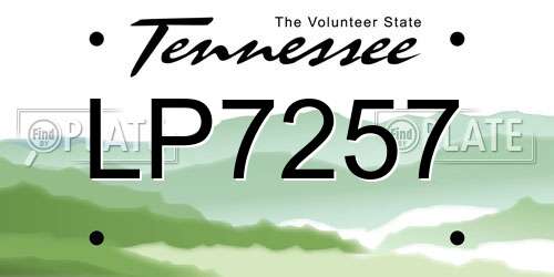 LP7257 Tennessee License Plate