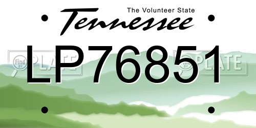 LP76851 Tennessee License Plate