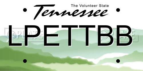 LPETTBB Tennessee License Plate